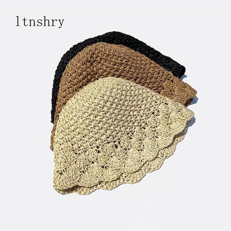 

2020 NEW Summer women Holiday Straw Hat Lady Summer Sun Hat Visor cap Panama Style Bucket Cap Beach Outdoor girl