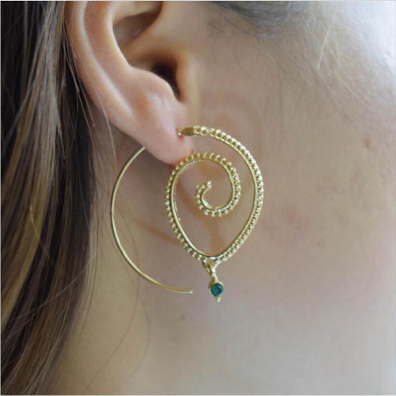 

New Fashion Circle Hoop Earring Swirl Hoop Gypsy Tribal Bohemian Earrings for Women Gold Boho Spiral Jewelry Accessories1