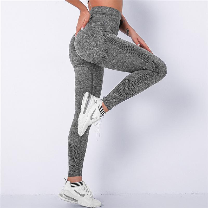 

Soild Seamless Gym Leggings Scrunch BuFitness Yoga Pants High Waist Sports Tights Squatproof Outdoor Activwear Tracksuit, Black