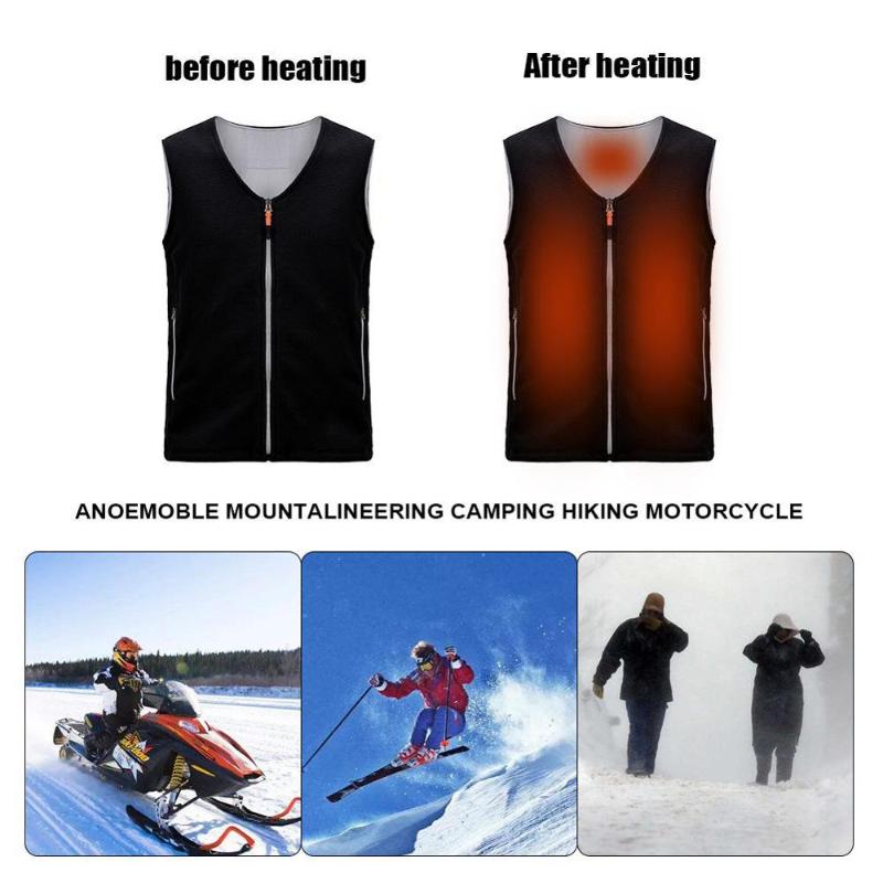 

2020 Adjustable Temperature Heating Vest Cold Winter Warm Vest Graphene Carbon Fiber Cycling for Men Women chaleco ciclismo, Beige