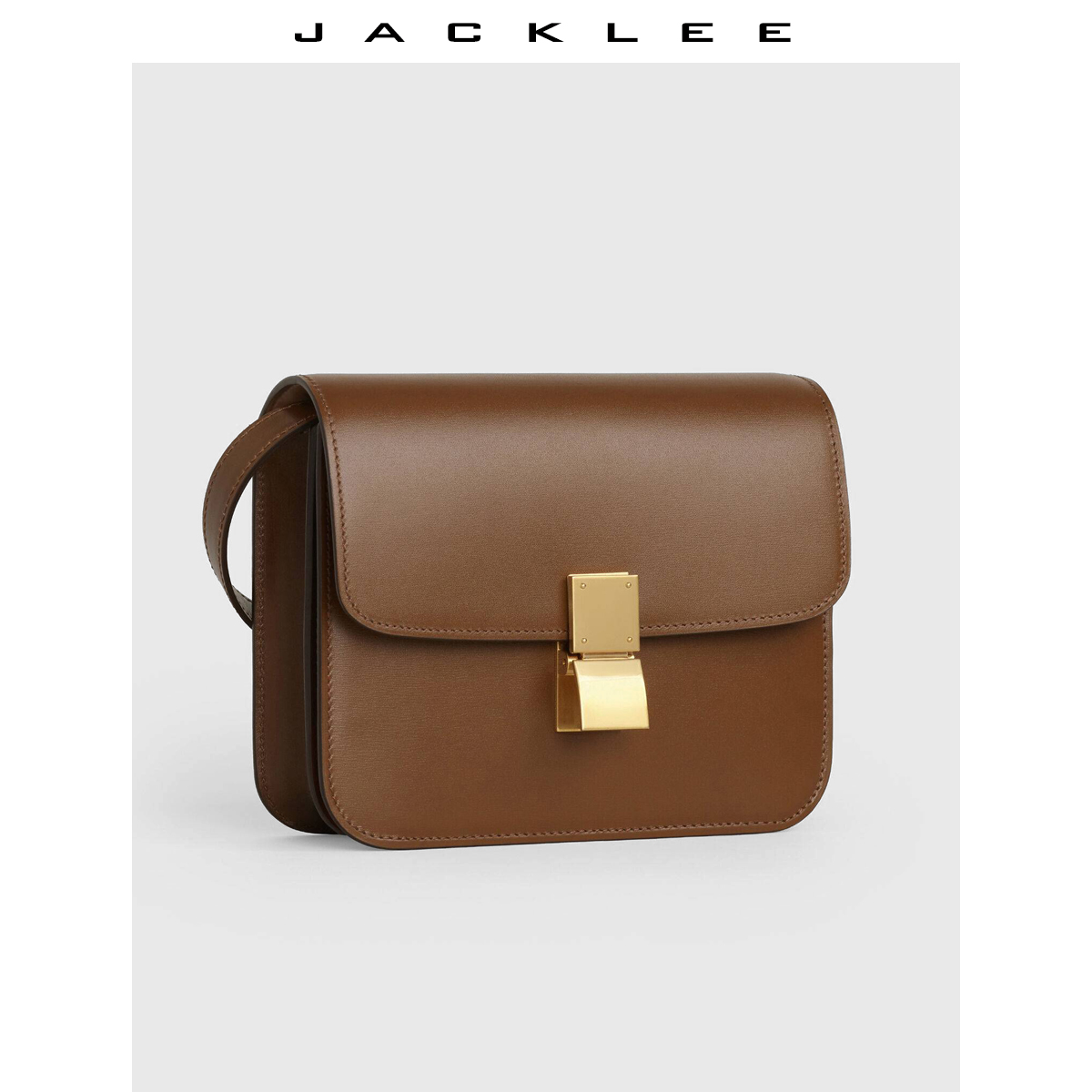 

Genuine Leather Bag Womens Stewardess Tofu Shoulder Cross-Body Small Square