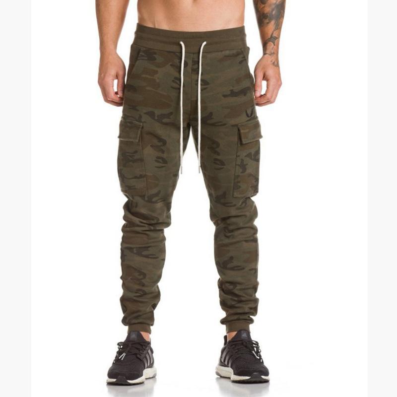 

Muscle Kid Brothers Sports Casual Trousers Running Basketball Camouflage Pants Fitness Training Slim Fit Skinny Pants, Khaki