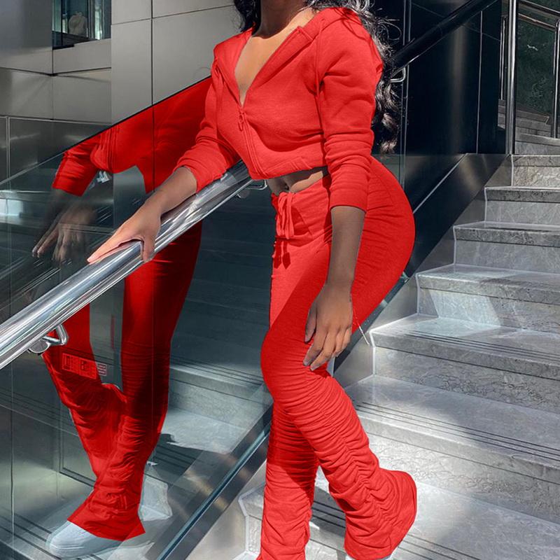 

VERTVIE Casual Autumn Winter Two 2 Piece Set Femme Outfits Long Sleeve Hooded Pants Ladies Tracksuit Matching Sets Casual