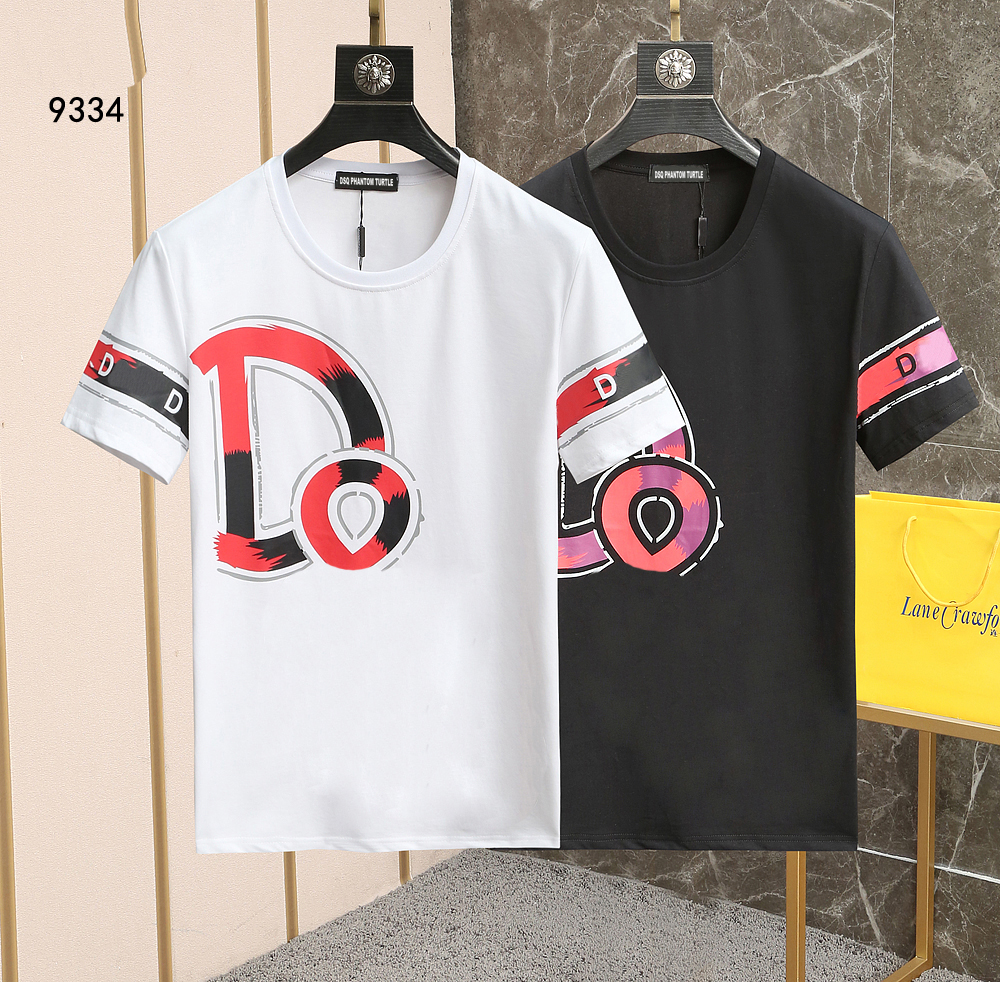 

DSQ PHANTOM TURTLE Mens Designer T shirt Italian Milan Fashion Inkjet Print Tshirts Summer Black White T-shirt Male Hip Hop Streetwear 100% Cotton Tops 11076