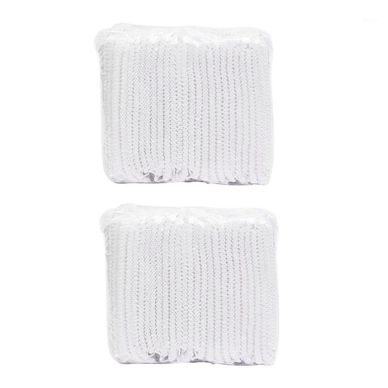 

100 PCS/Bag Disposable Non-Woven Cap Thick Non-Woven Dust-Proof Strip Hat Cap Hood Beauty Salon Protection 2 Bag1