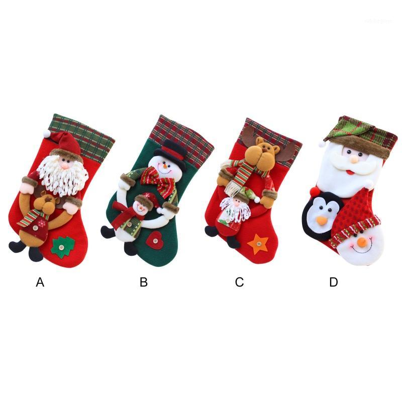 

Lovely Christmas Stocking Santa Claus Decoration Sock Christmas Tree Hanging Ornaments Festival Party Home Hanging Supplies #1