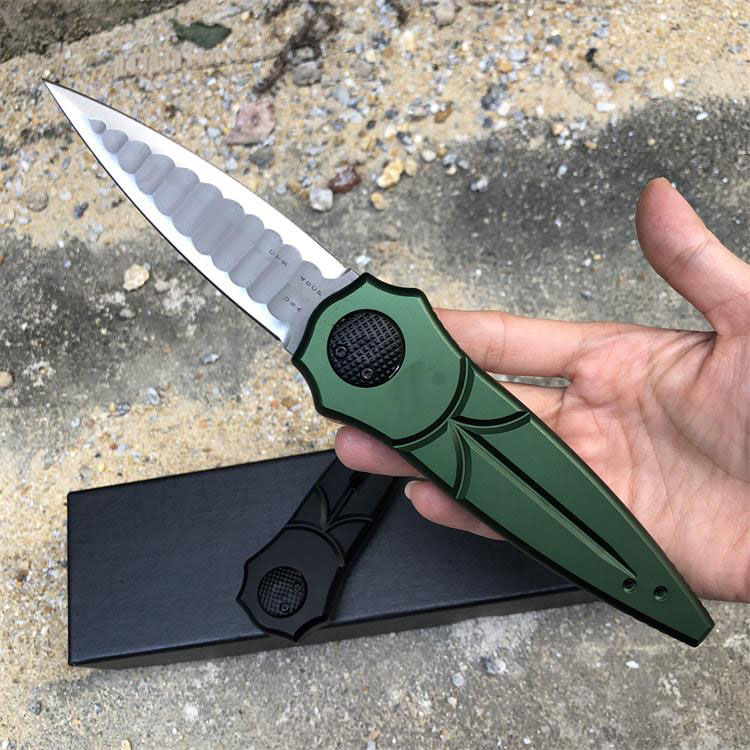 

High End Outdoor Survival Folding Knife D2 Double Action Spear Point Blade Aviation Aluminum Handle Folder Knives 2 Handle Colors
