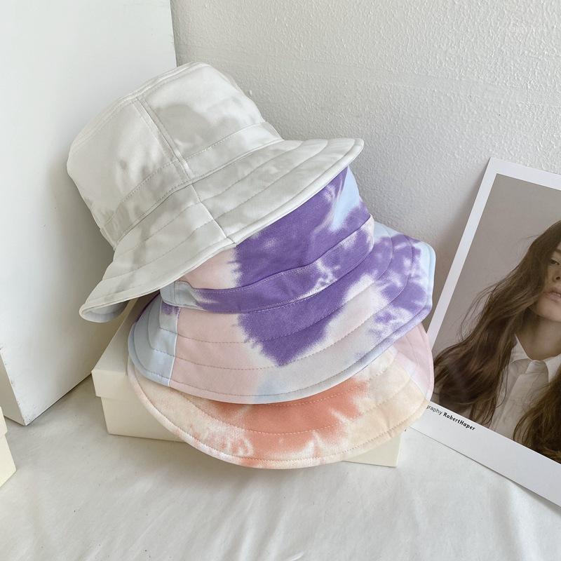 

Spring And Summer Hat Female Camouflage Tie-dye Fisherman Sun Korean Wild Fashion Trendy Basin Wide Brim Hats, Blue;gray