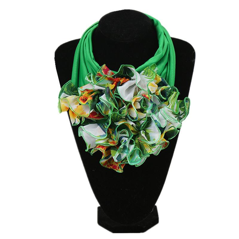 

New Trend Women Scarf Floral Collar Scarf Luxury Big Flower Neckerchief Ring Neck Scarves Fashion Bandana Head Hijab For Ladies