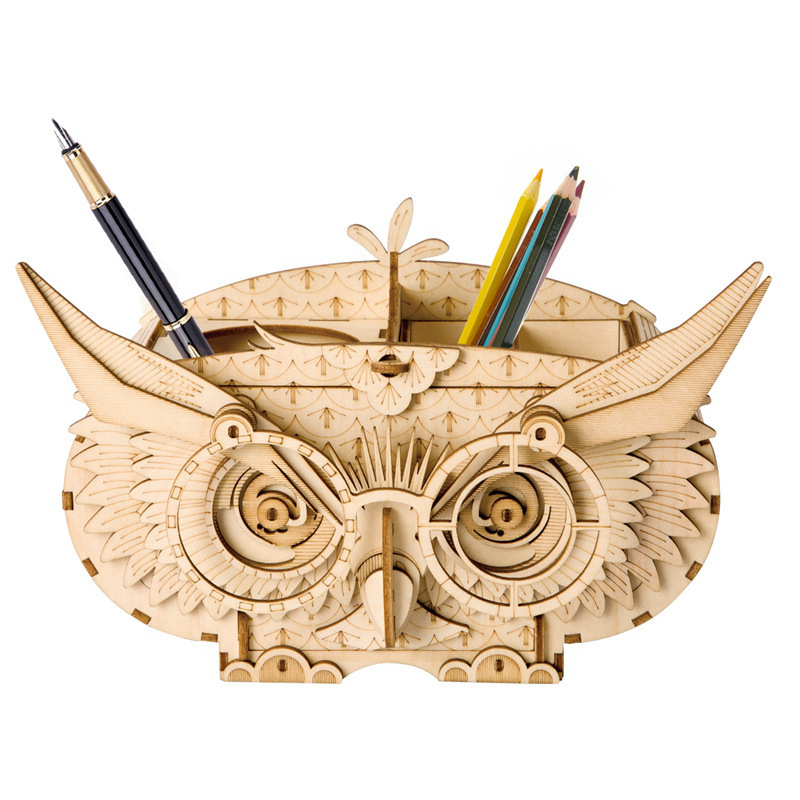 

Robotime 3D DIY Owl Shortage Box Puzzle Game Wooden Model Building Kits Educational Toys Hobbies Gifts for Children TG405 Y200704