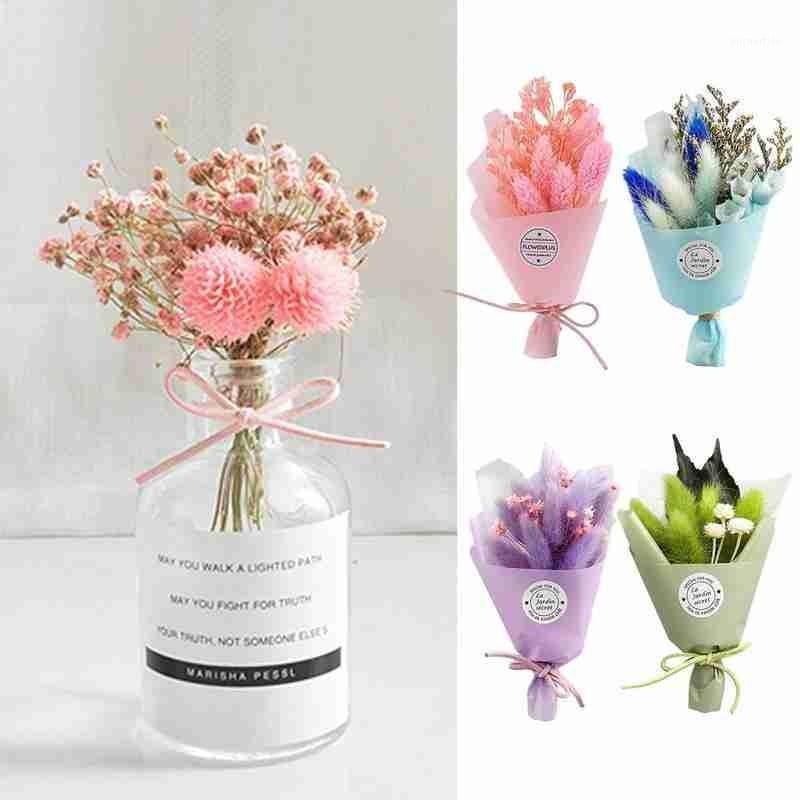 

1PCS Natural Dried Flowers Bouquet Natural Reed Gypsophila Plants DIY Home Wedding Party Decor Craft Gift Dried Flower Bouquet1, Blue