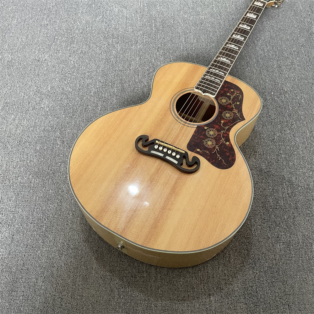 

43" Natural Solid Spruce J200 Acoustic Guitar,Maple Wood Jumbo Body Acoustic Electric Guitarra