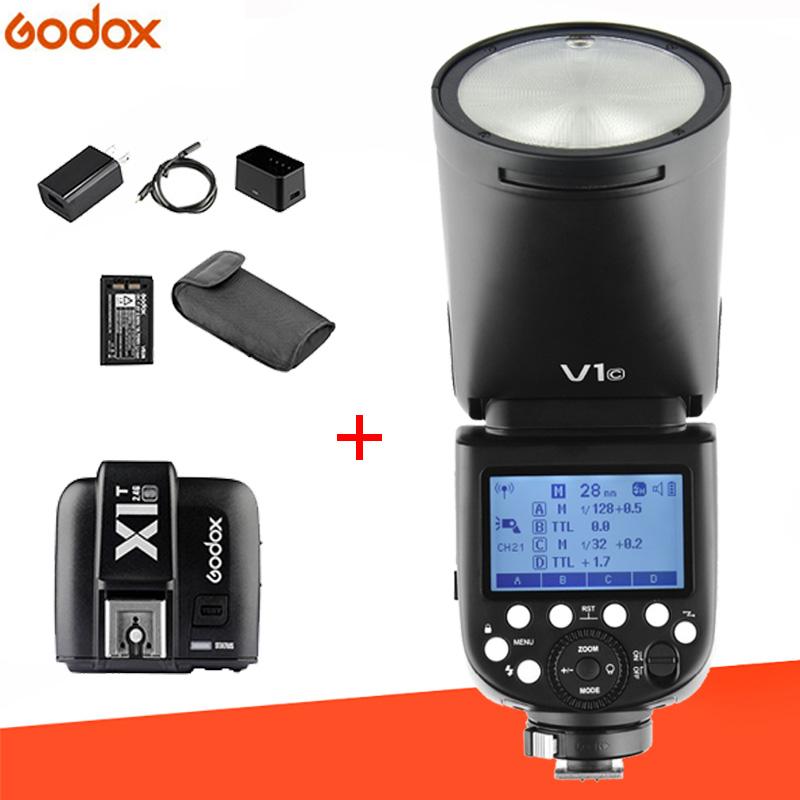 

Godox V1 Flash V1C V1N V1SL 1/8000s HSS 2600mAh lithium battery Speedlite Flash + X1T-C/N/S Trigger for