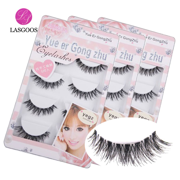 

LASGOOS 15 Pairs Pretty Lady Natural Crisscross False Eyelashes 10mm Handmade Fake Eye Lashes Extension Makeup Tools HW-8