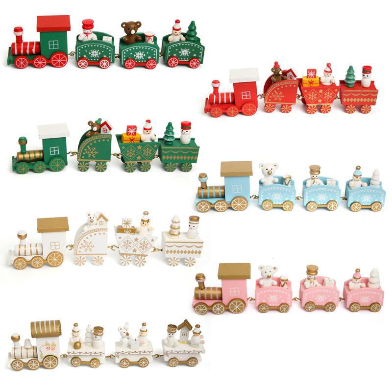 

Christmas Decorations Merry Wooden Train Ornament Decoration Home Santa Claus Gift 2022 Year Xmas Decor