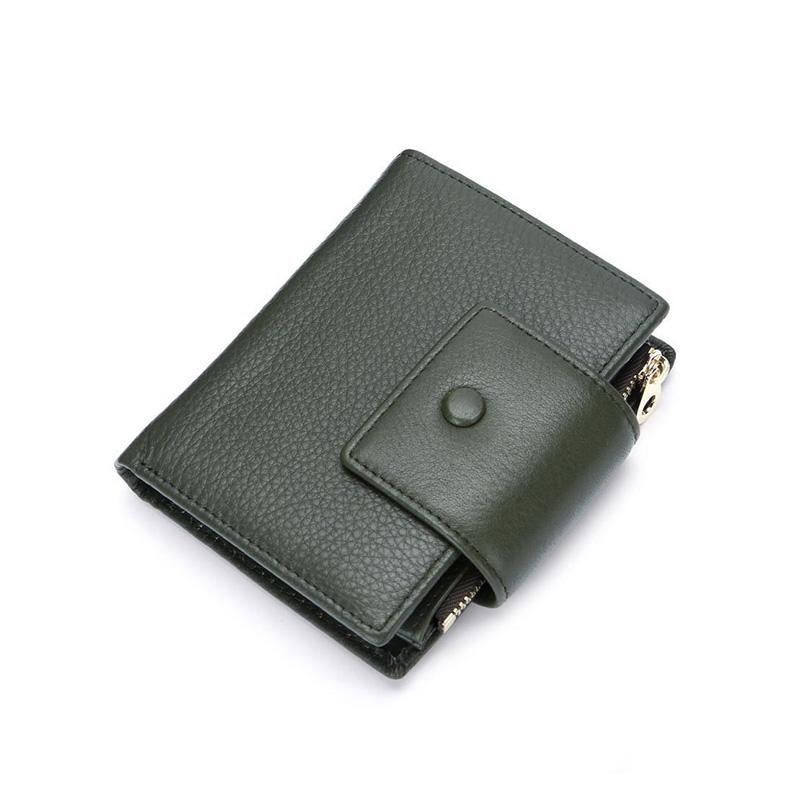 

Genuine Leather Green/Gray Short Women Money Wallet Fashion Mini Card Collection Ladies Designer Wallets Purse Female Clutch, Blue