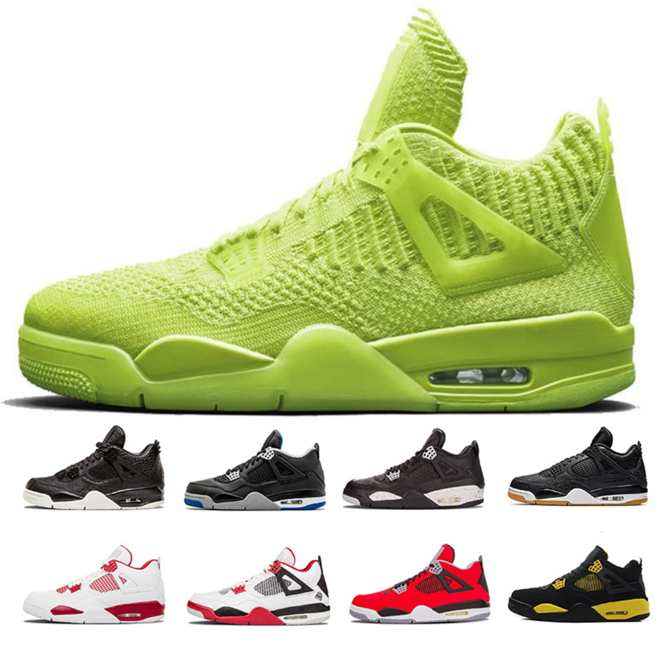 

Mens Shoes Bred 4 4s IV What The Cactus Jack Laser Wings Denim Blue Eminem Pale Citron Men Sports Sneakers 40-47, 20