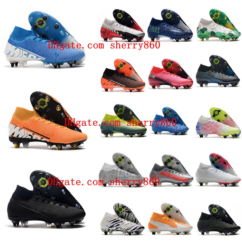 

2020 new arrival Mens high ankle soccer cleats Mercurial Superfly 7 Elite SG soccer shoes CR7 neymar ronaldo outdoor football boots hot, As picture 12