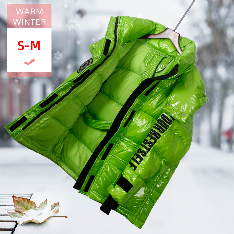 

New fashion Short White Duck Down Jacket With Hood Detachable Female Thick Warm Zipper Windproof Waterproof Coat Good Quanlity 201103, Green