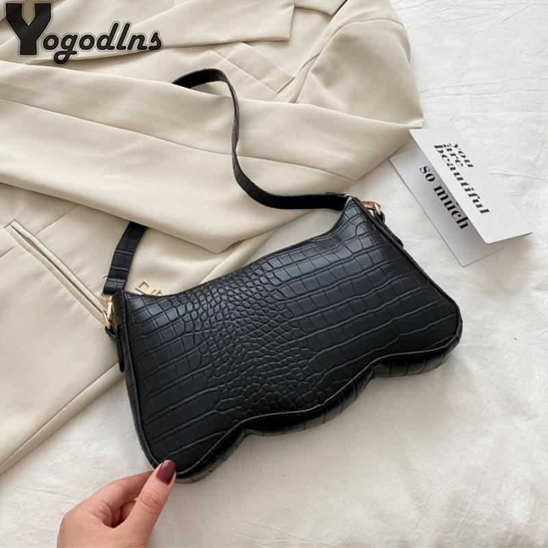 

Vintage Alligator Baguette Clutch Bag Luxury PU Leather Handbag For Women New Fashion Shoulder Bag Female Armpit Crossbody Purse, Green