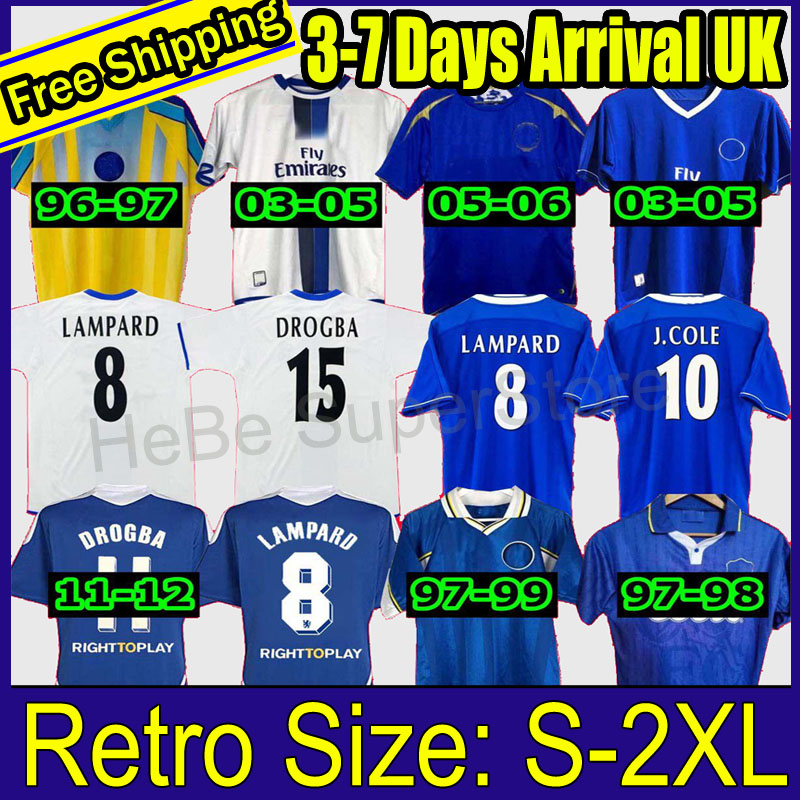 

2011 2012 Retro Soccer Jersey Lampard Torres Drogba Final 96 97Football Shirts Camiseta Crespo Hughes 03 05 06 COLE ZOLA Vialli 07 08, 97-99 home