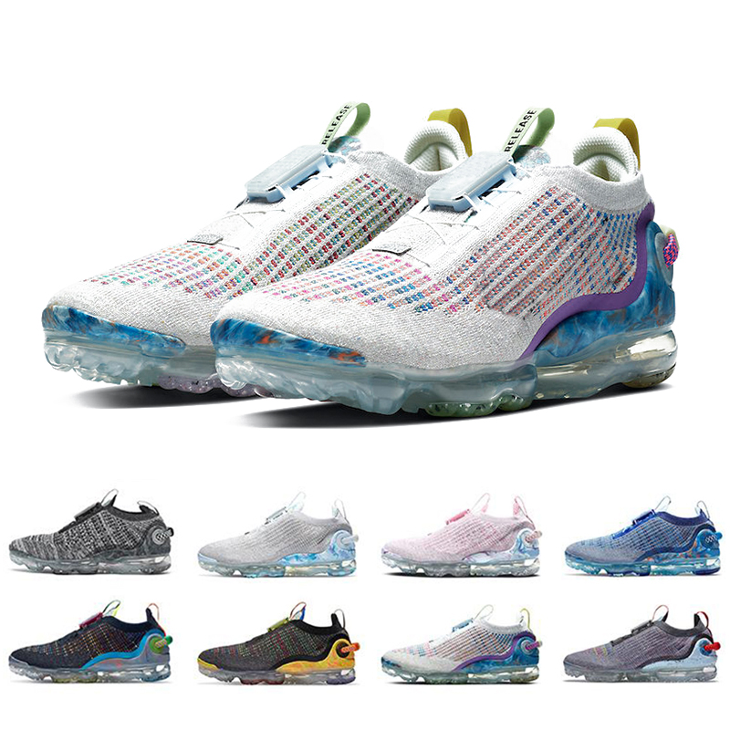 

high quality knit running shoes fly summit white pure platinum men women iron grey deep royal blue dark mens trainers sports sneakers, Color#1