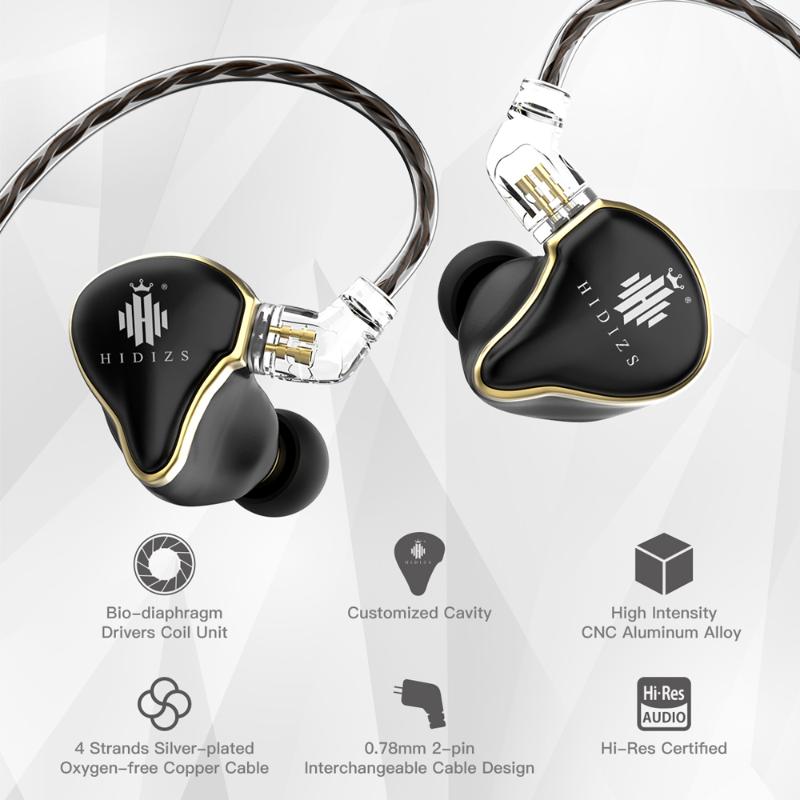 

Earphones Hidizs MS1 HiFi Audio Dynamic Diaphragm In-Ear Monitor earphone IEM with Detachable Cable 2Pin 0.78 mm Connector