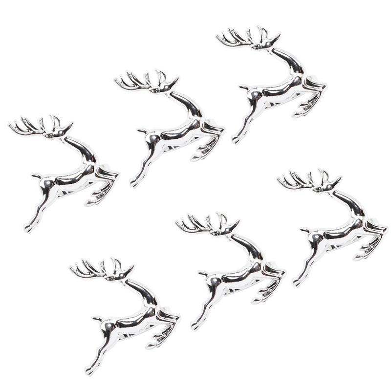 

6pcs High-end Hotel Western Restaurant Napkin Ring Fawn Napkin Ring Button Christmas Gift Tableware Decoration Silver