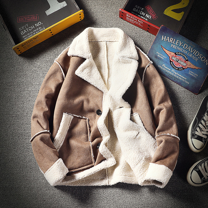 

2021 New Jacket Weight Lambs Men Men's Coat Winter Wear Plus Size S-5xl Z064, Camel