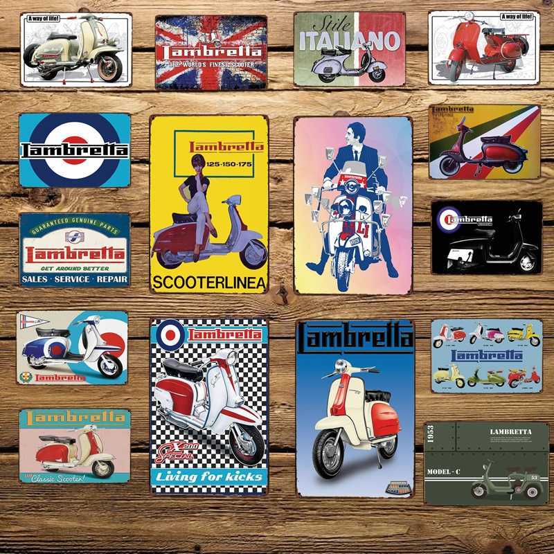 

WellCraft Lambretta Motor Metal Signs Home Hotel Wall Plaque Painting Club Store Classic Vintage Decor 20*30 CM
