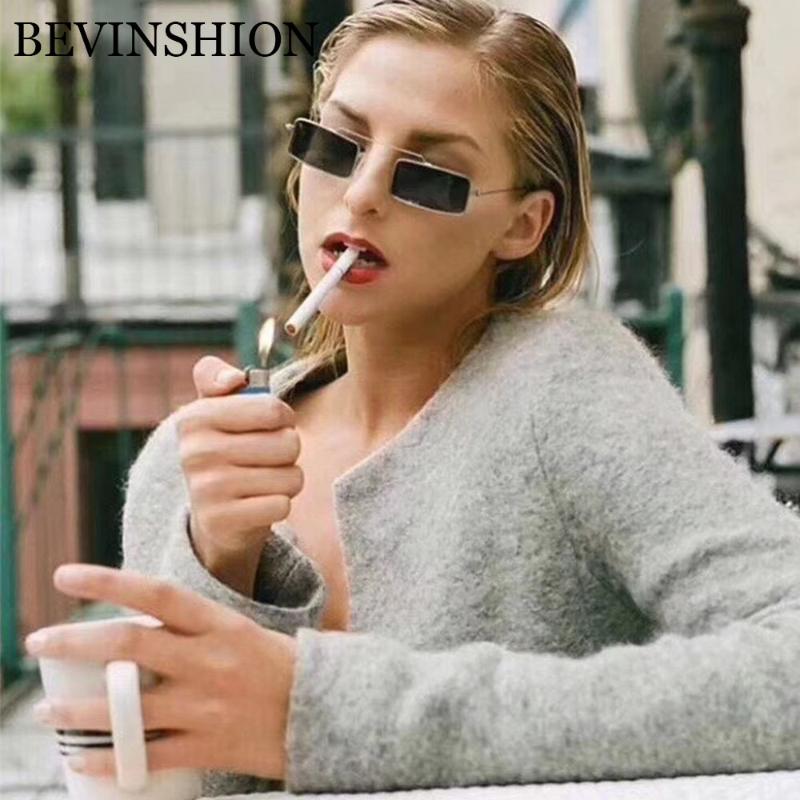 

New Vintage Square Sunglasses Women Men Small Metal Frame Beam Flat Glasses Clear Red Blue Pink Lens Sexy Trend 2020 Sun Shade