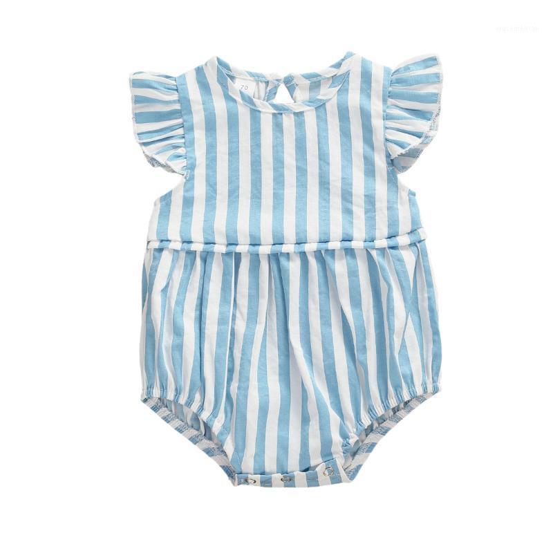 

Summer Newborn Baby Toddler Girls Bodysuit Flower Print Clothes Infant1, Blue
