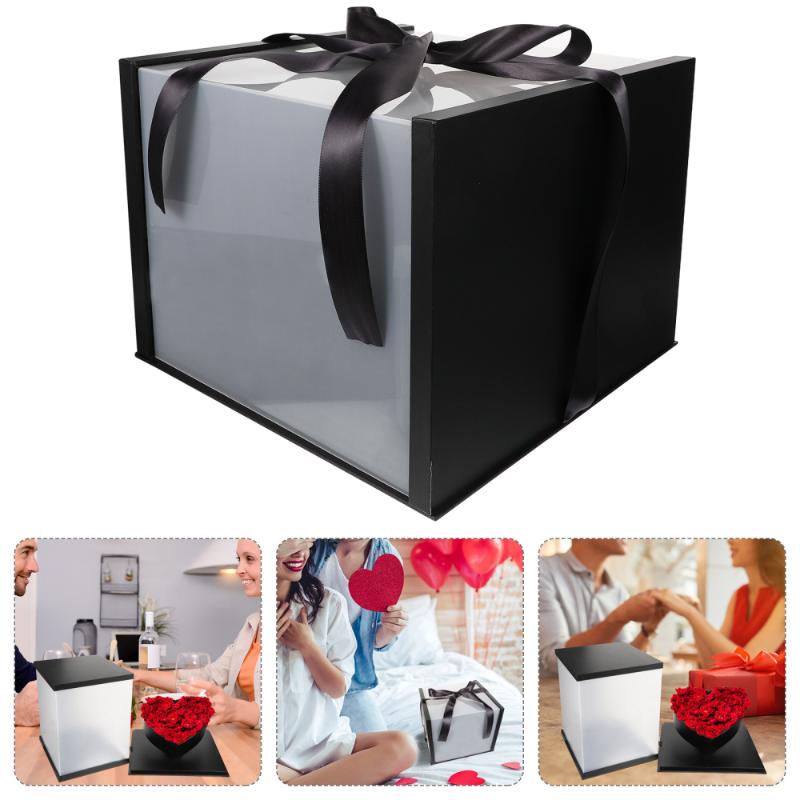 

Flower Box Creative Flower Wrapping Gift Box Valentine's Day Case with Ribbon