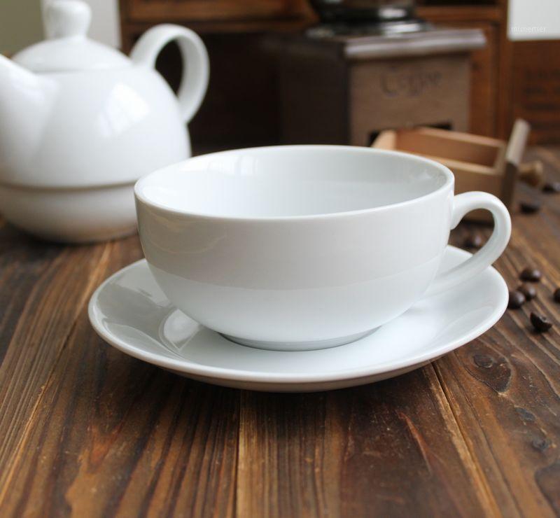 

Wholesale- 300 ml white customized widemouthed Ceramic coffee cup and saucer set mocha cup and saucer1