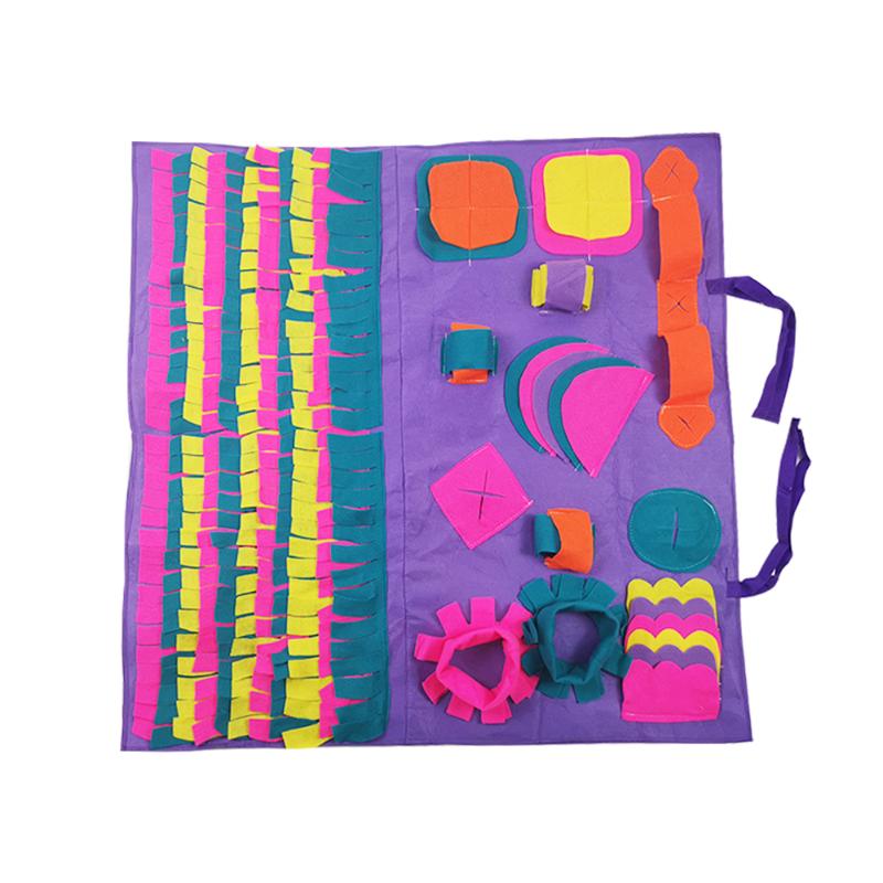 

Pet Sniffing Training Blanket Detachable Fleece Pads Dog Mat Relieve Stress Nosework Puzzle Toy Pet Nose Pad, Multicolor