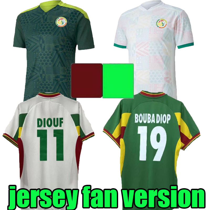 

2021 02 03 Senegal soccer jerseys player fan version national MANE KOULIBALY GUEYE KOUYATE SARR 2002 2003 home Maillot de foot football Uniforms, 20/21;away