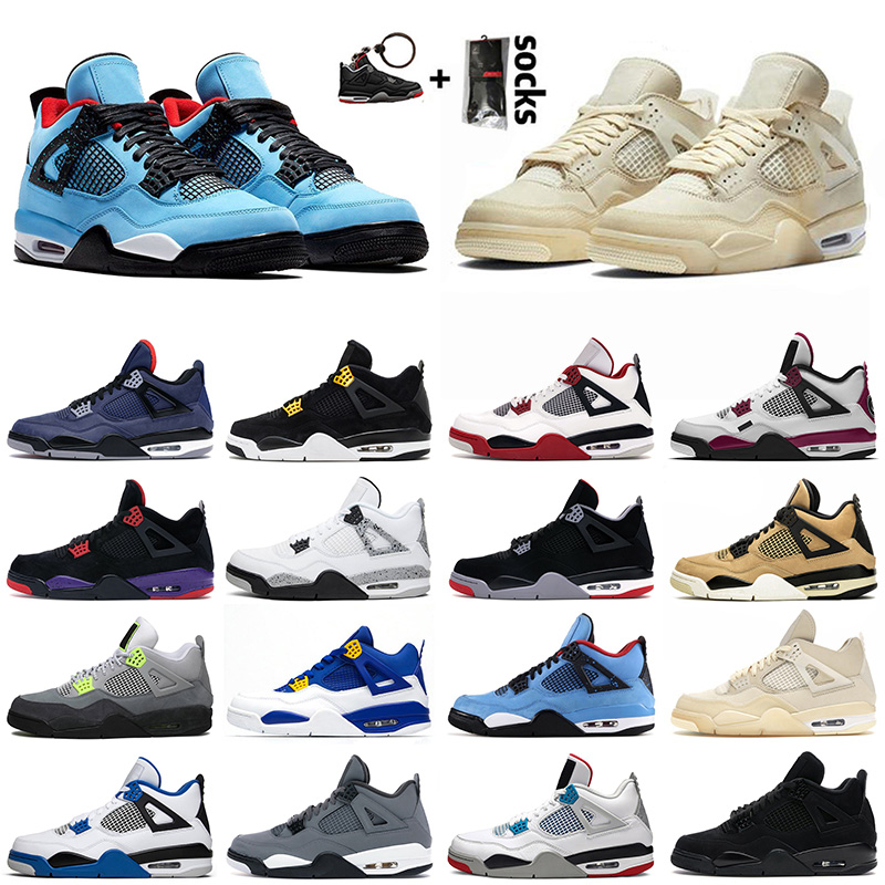 

Sail 4s IV White off 2020 New Arrival Basketball Shoes Travis JUMPMAN Deep Blue Cool Grey Outdoor Sneakers Royalty Women Trainers Sport