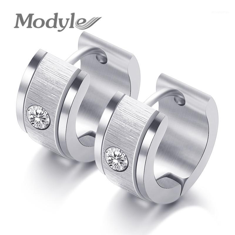

Modyle 316L Stainless Steel Zircon Earrings for Women Fashion Punk Stud Piercing Round Earring Ear Stud Jewelry1
