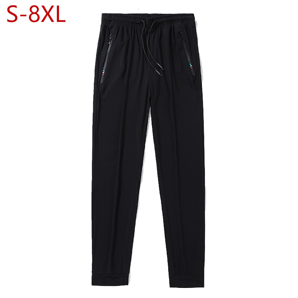 

2021 New Plus Large Size 8xl Joggers Pants Casual Sweatpants Stretch Tracksuit Drawstring Comfortable Elastic Waist Trousers for Men L10h, Black pants