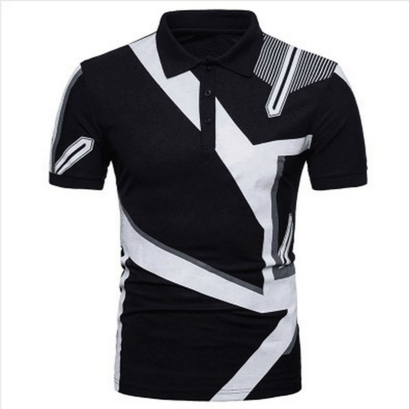 

2021 New Brands Clothing Mens Polo Short Sleeve Summer Shirt Man Black and White Collision Cotton Polo-shirt Men's Shirts 8j6c