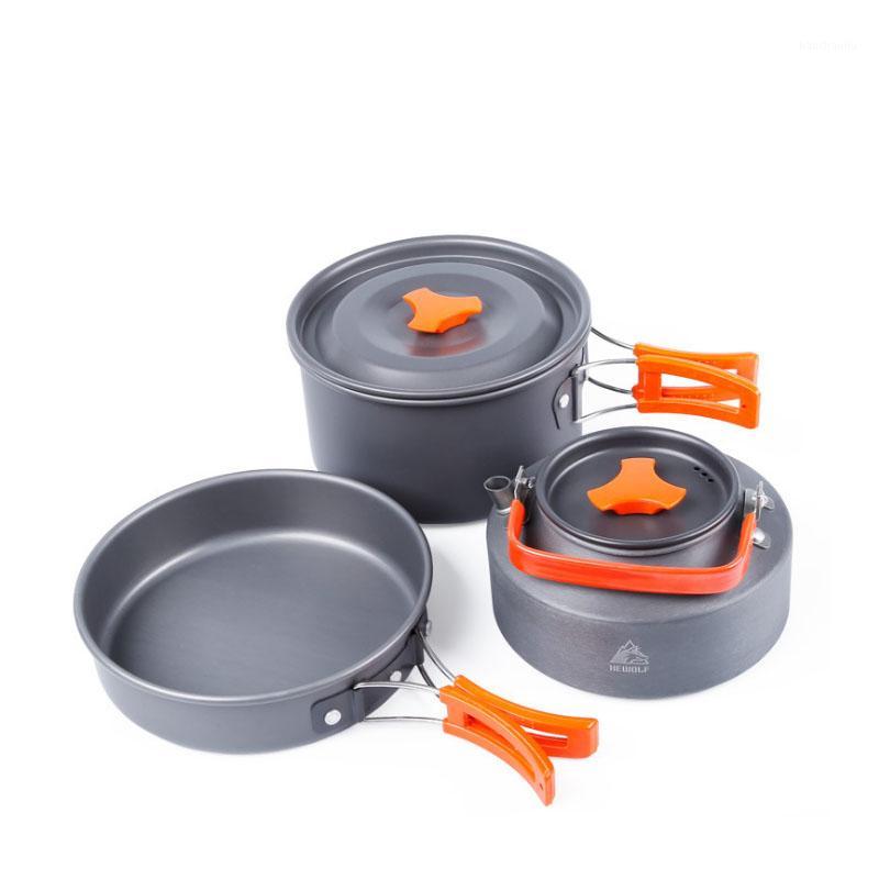 

Portable Camping Pot Pan Kettle Set Aluminum Alloy Outdoor Tableware Cookware 3pcs/Set Teapot Cooking Tool for Picnic BBQ1