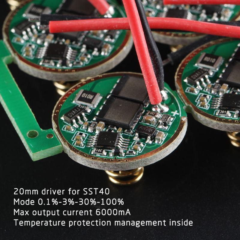 

20mm Driver for SST40 ,4 modes 0.1%-3%-30%-100%, max current output 6000mA, Temperature protection management inside1