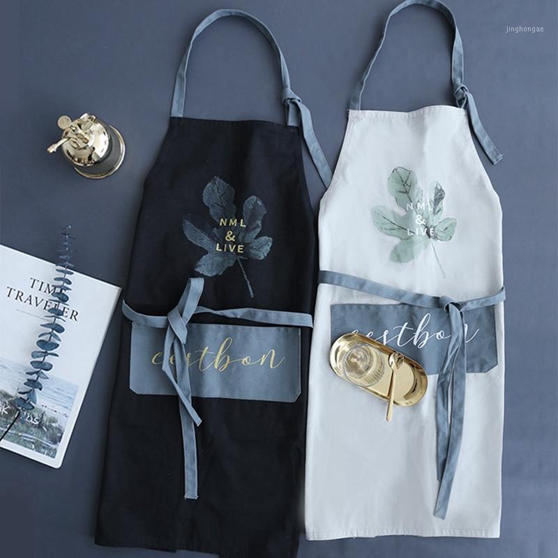 

Nordic Style Home Kitchen Waterproof And Oil-proof Apron Fashion Female Restaurant Catering Shop Overalls Apron1