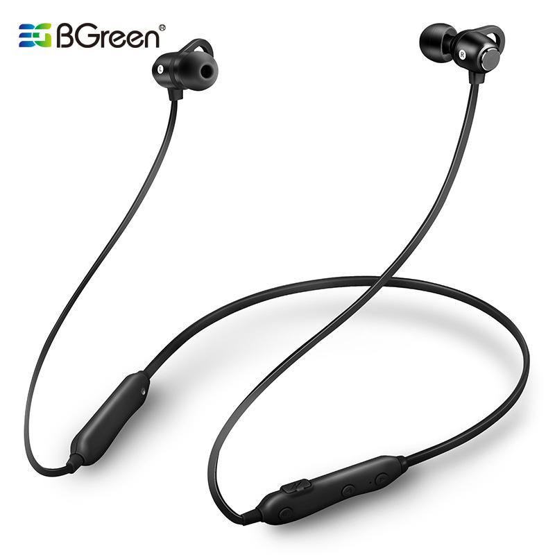 

BGreen Bluetooth 5.0 Sports Earphone MP3 Mode Sport Headset Waterproof Sweat Proof Running Magnet Fixing Earphone, Red