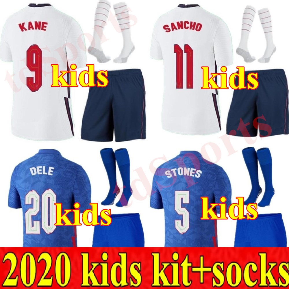 

New 2020 national team home away SOCCER jerseys 20 21 camisetas de fútbol kids kit youth child STERLING RASHFORD KANE SANCHO football shirts, Home+socks