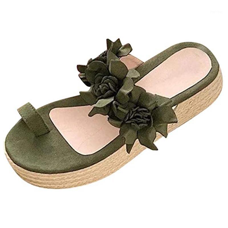 

Women Casual Flower Platform Sandals Zapatos De Mujer Ladies Summer Holiday Fashion Non-Slip Daily Beach Travel Sandals Slippers1, Black