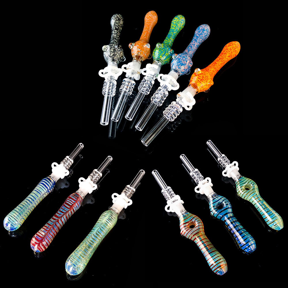 

Glass Nectar Collector Kits with 14mm Joint Quartz Tip Dab Oil Rigs Glass Bongs glass pipe smoking accessories