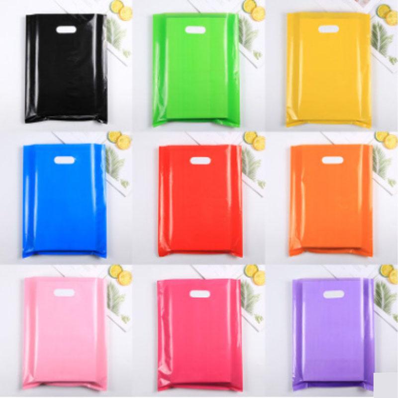 

50pcs Personalized logo plastic bag printing logo for shopping bag plastic shopping with handle 12c thick