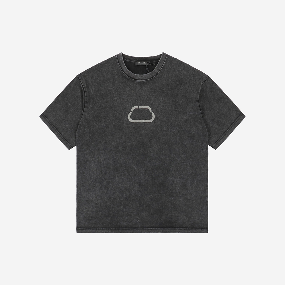 

Gray Distressed washed lock logo printed Oversized T-Shirt Men Designer T Shirts Paris Brand Summer T-shirt Women T-shirt High Quality Tops