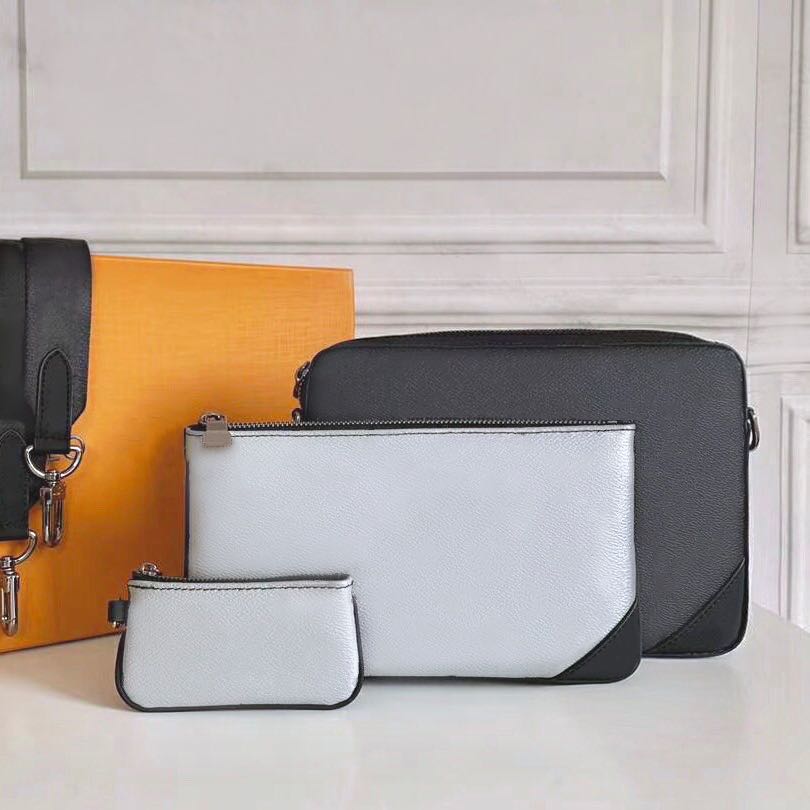

Twin set messenger bag 3 piece set satchel fashion shoulder bag handbag for men presbyopic mini package shoulder bag man cross body, Ribbon(not for sale separately)